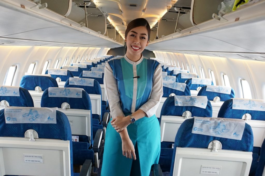 Flugbegleiterin der Bangkok Airways in Thailands Hauptstadt Bangkok